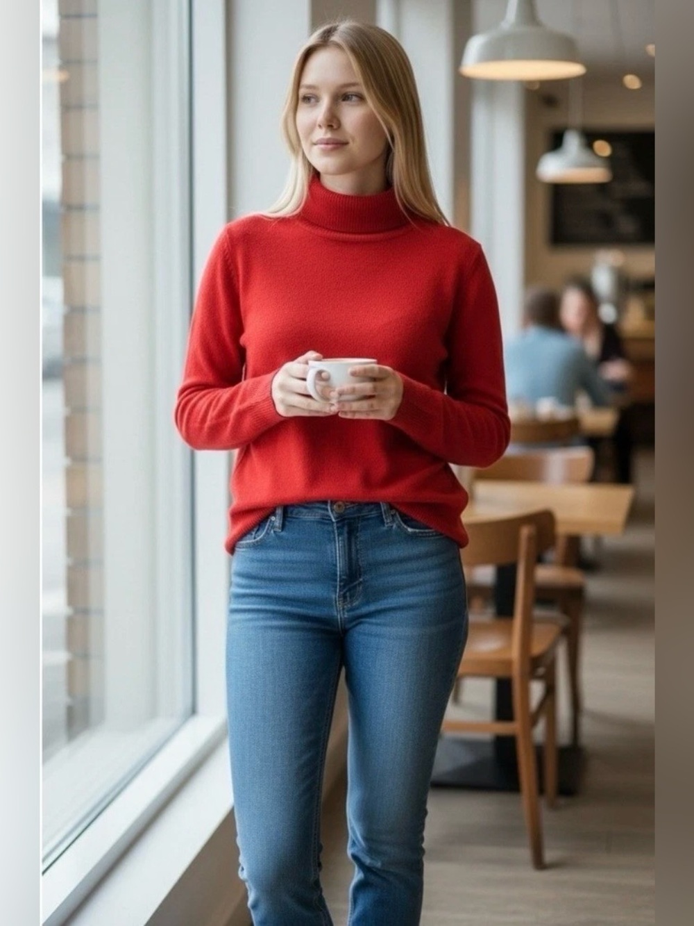 The Limited Classic Red Knit Turtleneck